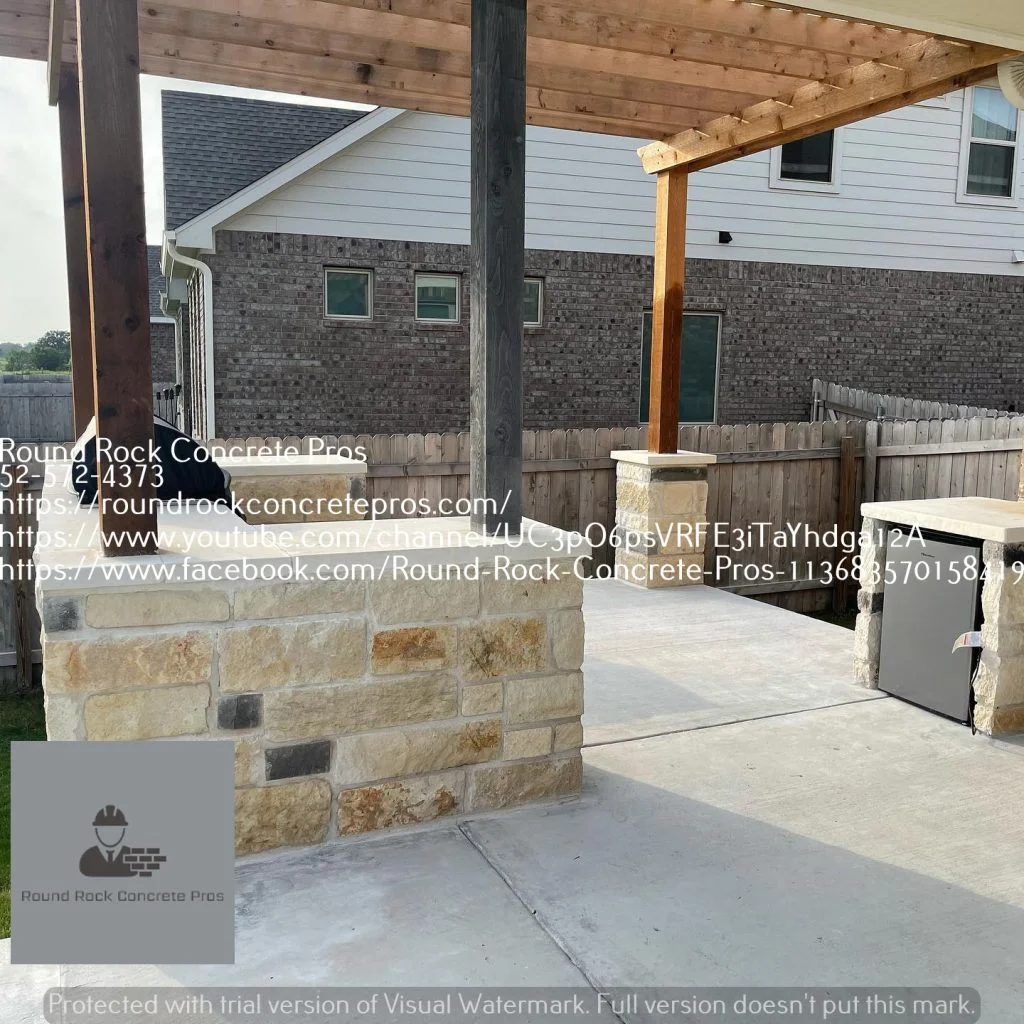 Concrete Patio with Pergola